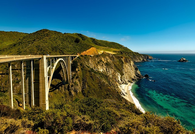 A rocky coastline in California